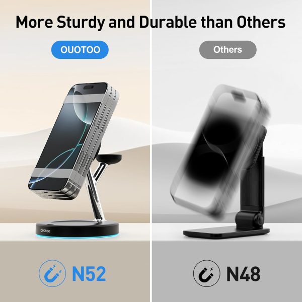 2025 3 in 1 Charging Station Compatible with Mag-Safe Charger Wireless Charger Stand for iPhone 16 15 14 13 12 Series Wireless Charging Station for AirPods Wireless Charging Stand for iWatch Series - Image 3